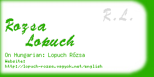 rozsa lopuch business card